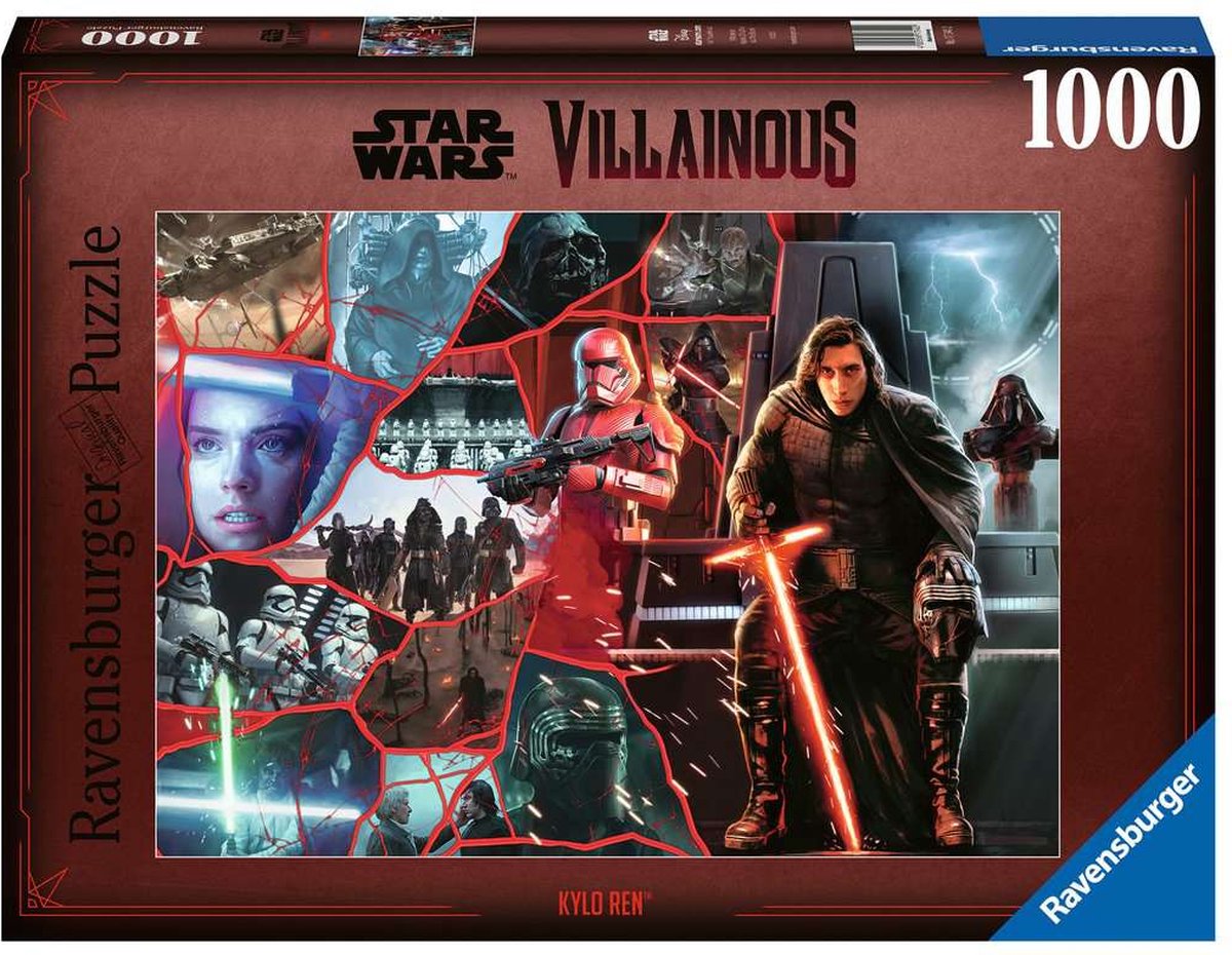 Ravensburger puzzle star wars villainous: kylo ren - puzzle - 1000 pezzi