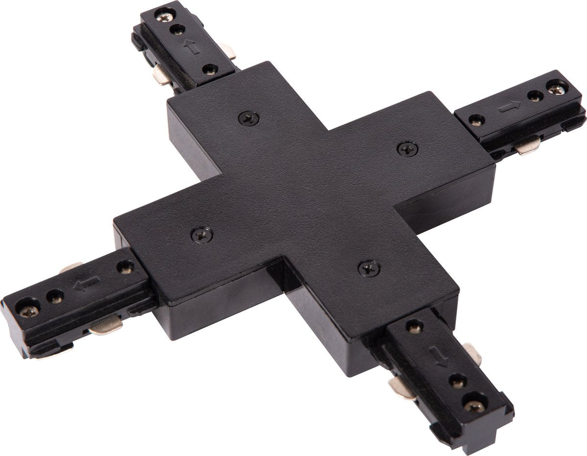 Conector x de riel Lucide - Iluminación de riel con sistema de riel monofásico - negro (extensión)