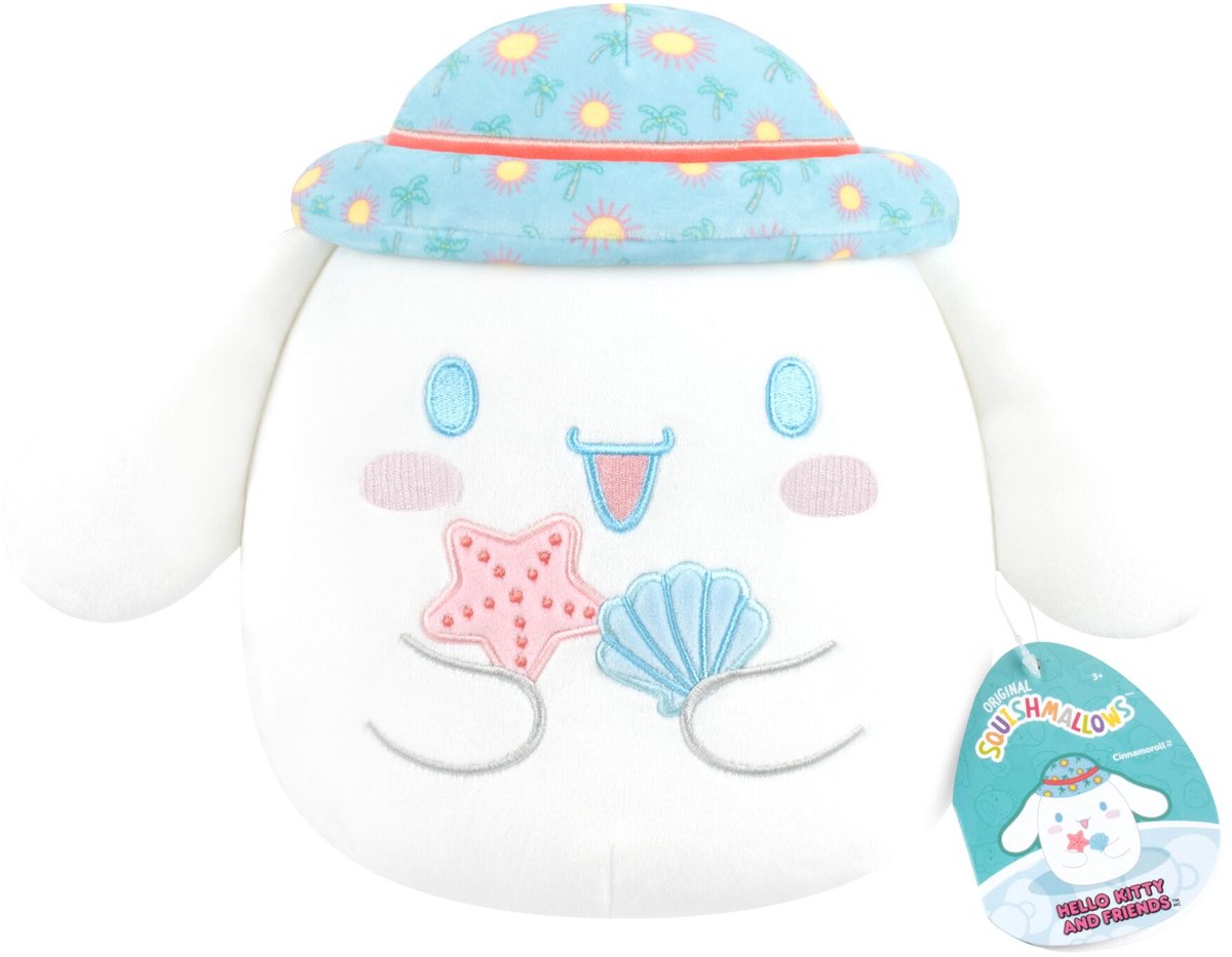 Squishmallow Jazwares - hello kitty e amici - cogli l'attimo cappello cinnamoroll - peluche 20 cm