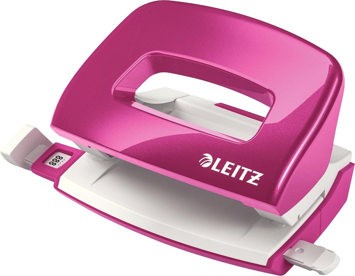 Mini perforatrice Leitz Wow - fino a 10 fogli - per la casa - rosa