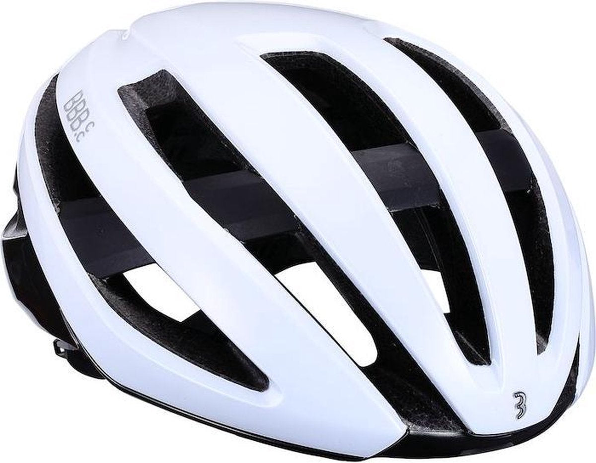 Bbb cycling racefiets helm - maestro aerodynamische fietshelm - optimale ventilatie - lichtgewicht - wasbare padding - fietshelm volwassenen - glossy wit - m - bhe-09