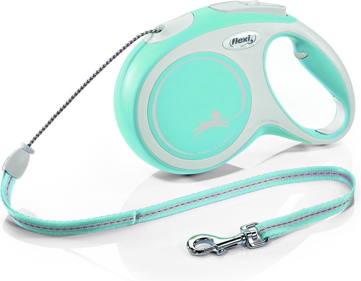 Correa flexible retráctil new comfort cord m azul claro gris claro - correa para perros - 8 m