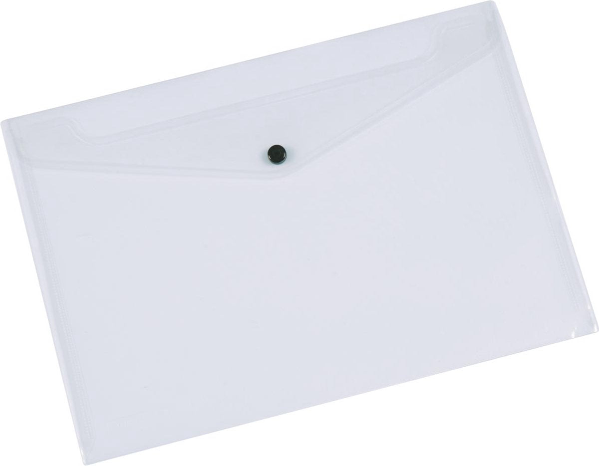Q-connect documentenmap, a5, transparante pp, drukknopsluiting 12 stuks