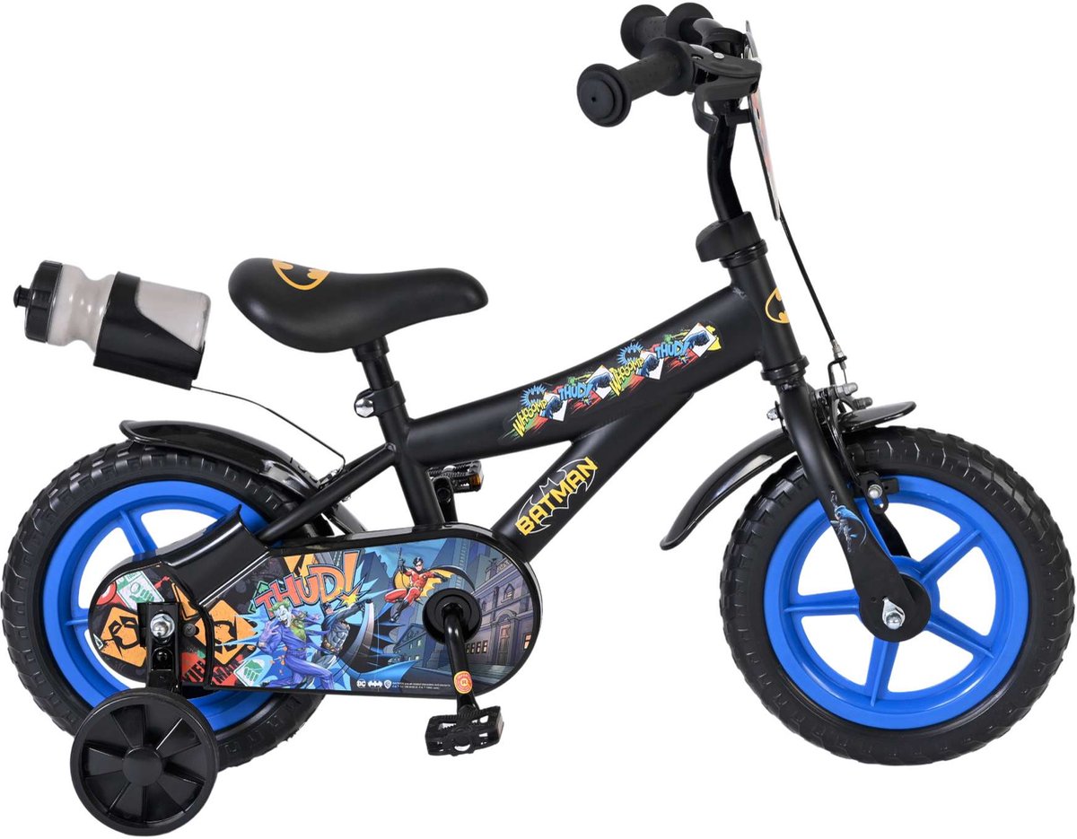 Bicicletta per bambini Volare Batman - ragazzi - ruote magnetiche - 12 pollici - nera