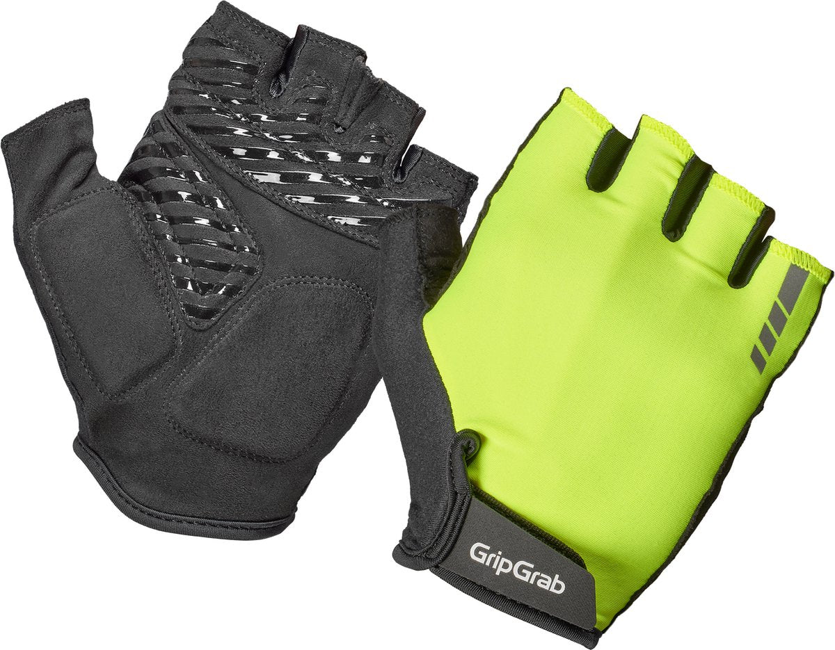 Gripgrab - proride rc max korte vinger zomer fietshandschoenen met padding - geel hi-vis - heren - maat s