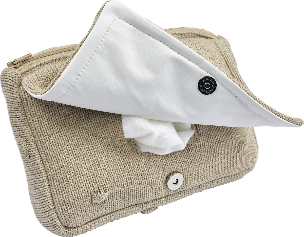 Meyco baby mini knots billendoekjesetui - sand