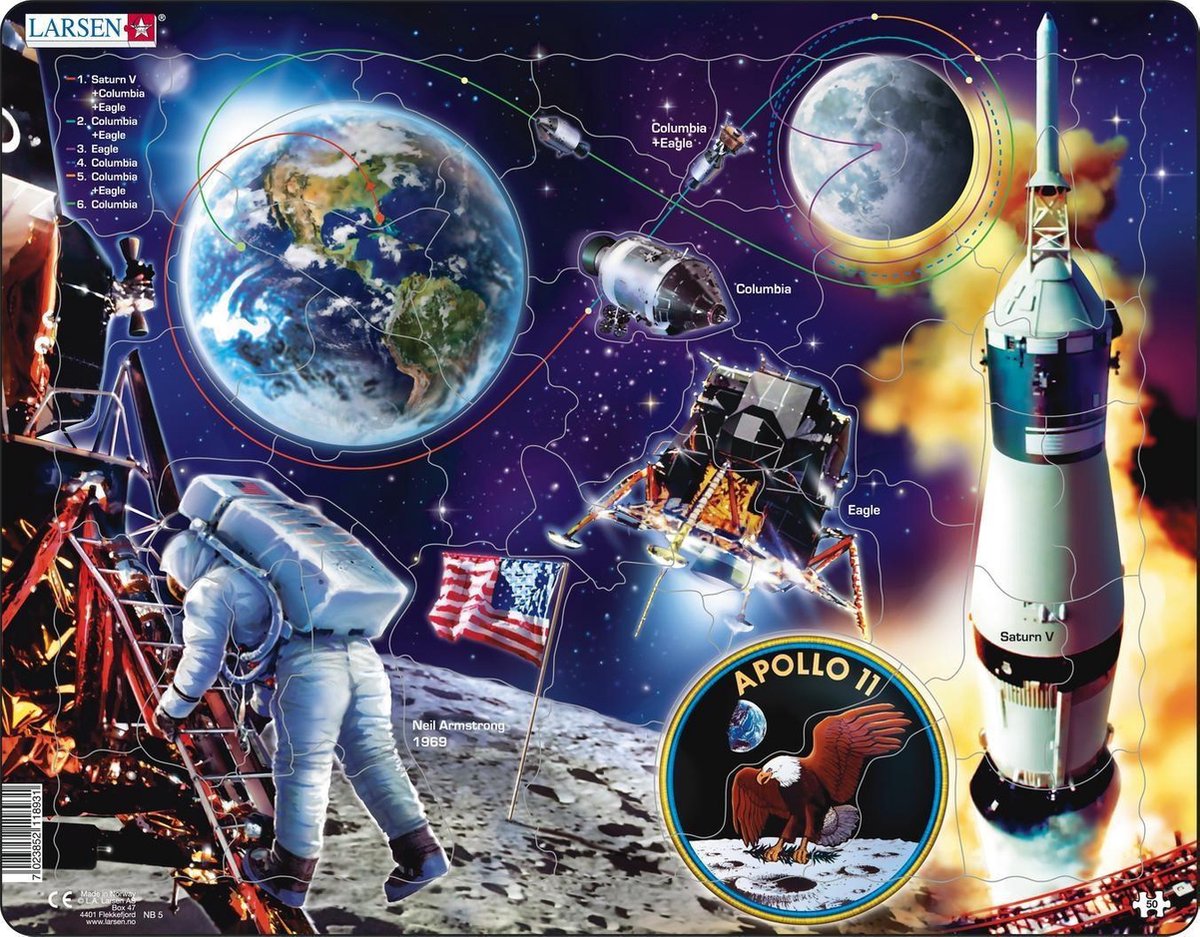 SelectA Larsen gioca a puzzle Trip on the Moon - Spacevaart Apollo 11, 50 °.