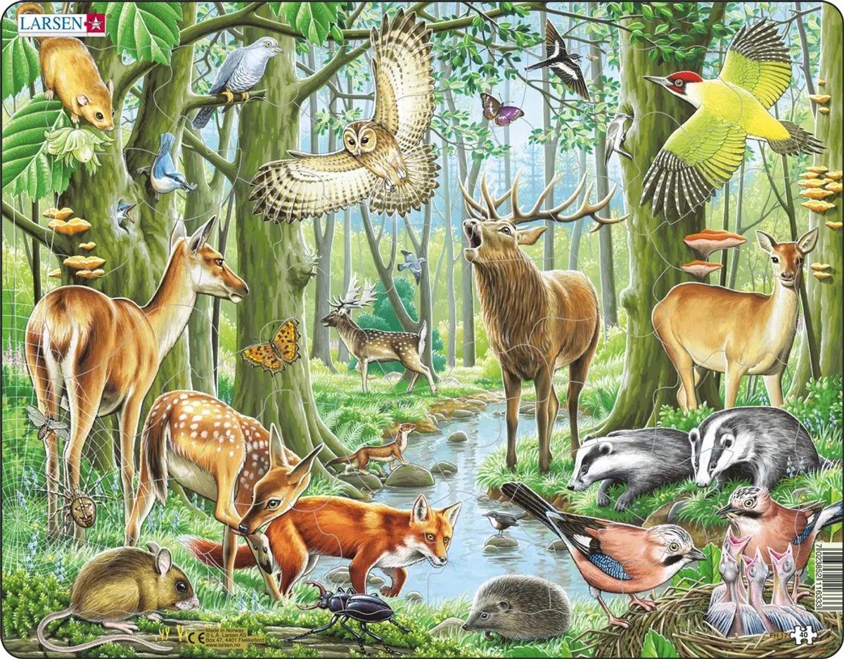 SelectA Larsen Pluzzle Animali - Foreste europee, 40 °.