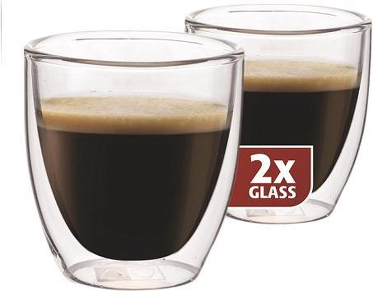 Vasos de café expreso pequeños Maxxo - de doble pared - 2 piezas -