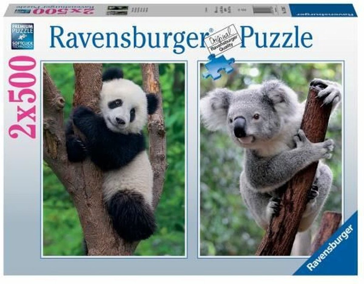 Ravensburger - puzzle - panda e koala 2 x 500 pezzi