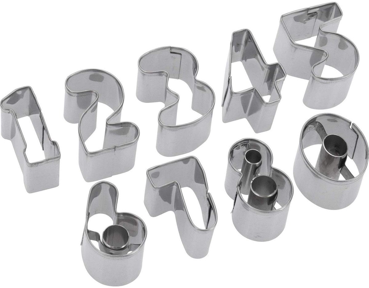 Set di formine per biscotti Westmark, numeri, acciaio inossidabile, 0-9, 9 pezzi, argento, 35382280