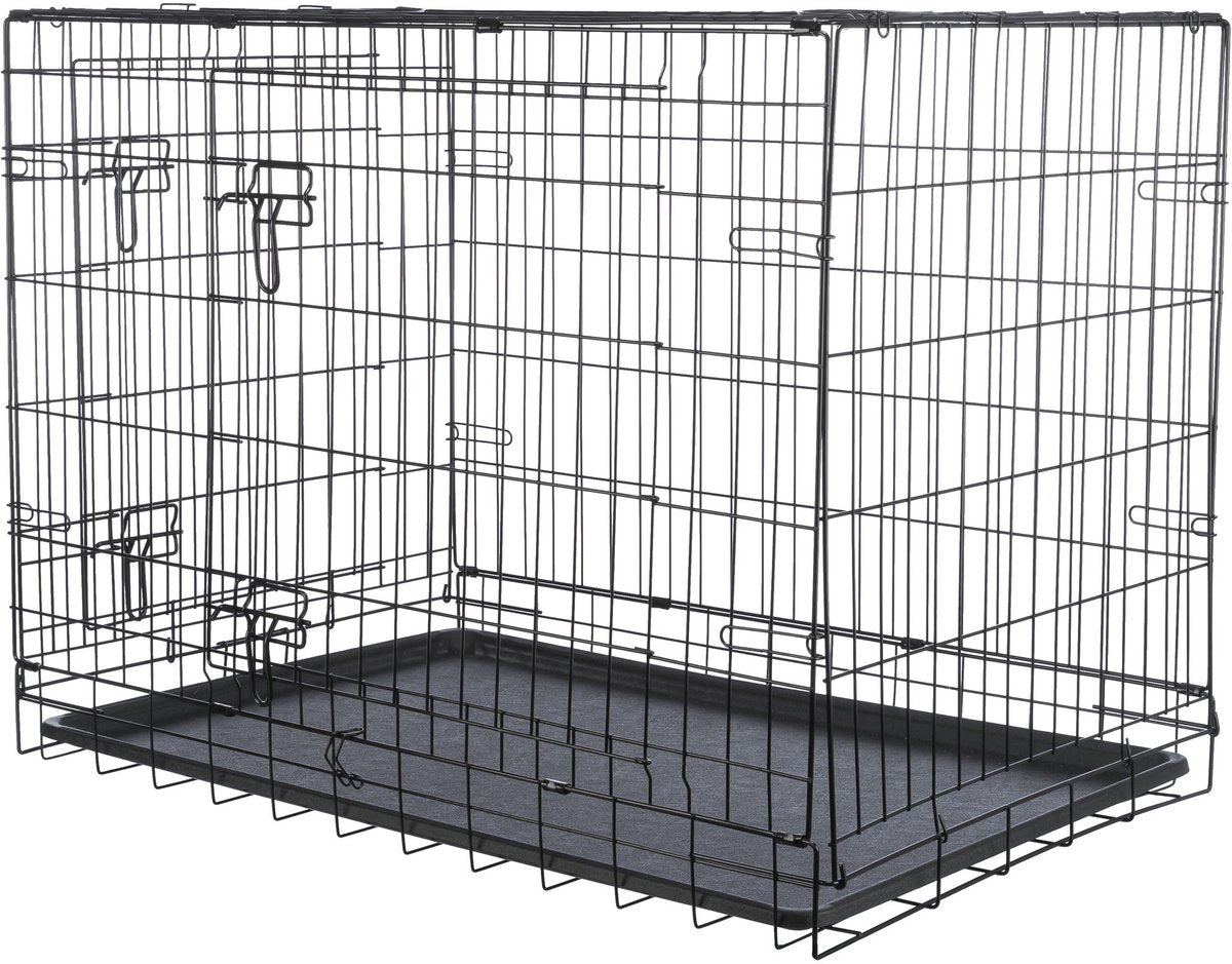 Cuccia per cani Trixie - pieghevole, nera - 93x62x69 cm, con chiusure di sicurezza, cassetto scorrevole in plastica