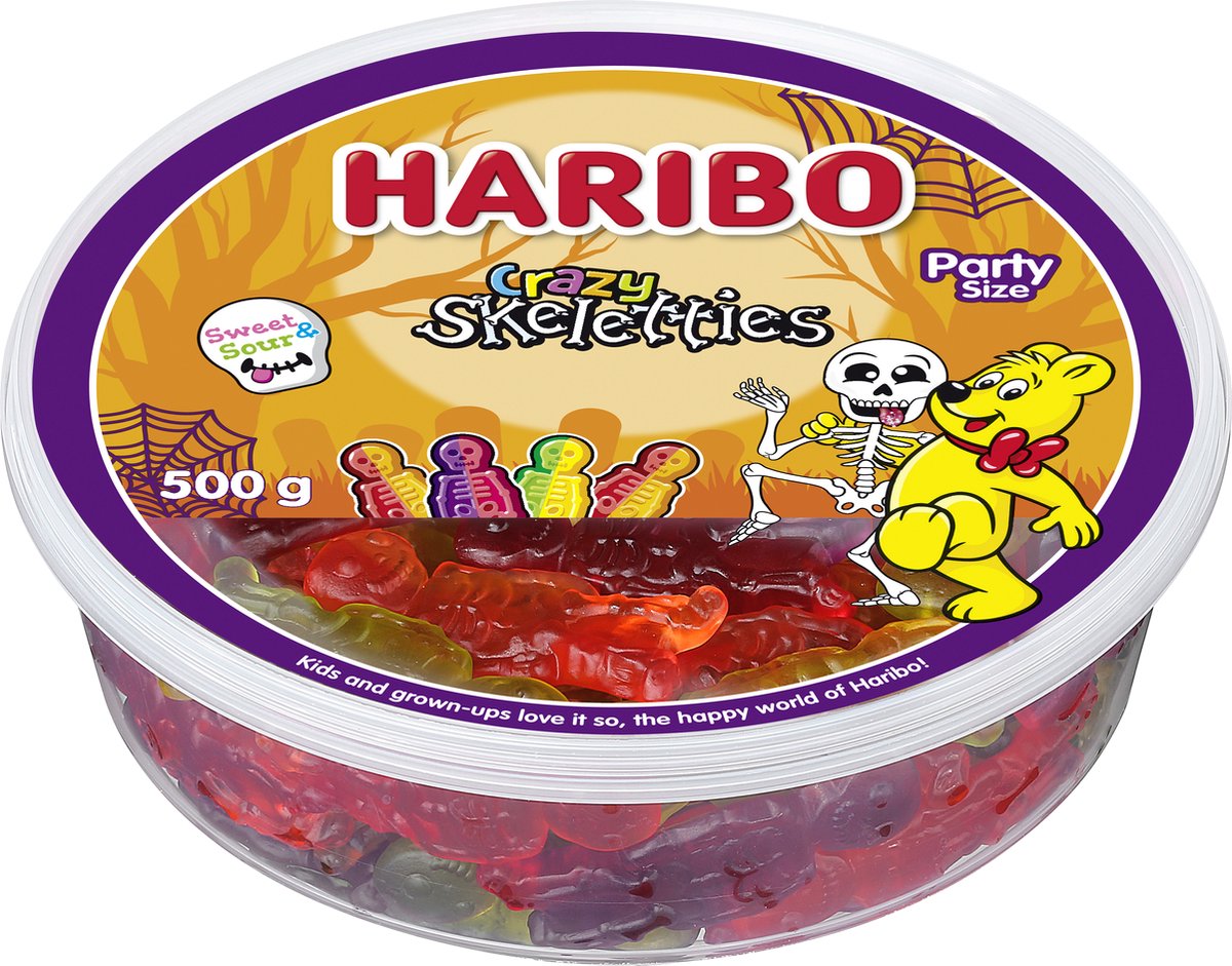 Scheletri pazzi Haribo - caramelle ai gusti di frutta - silo da 500 g