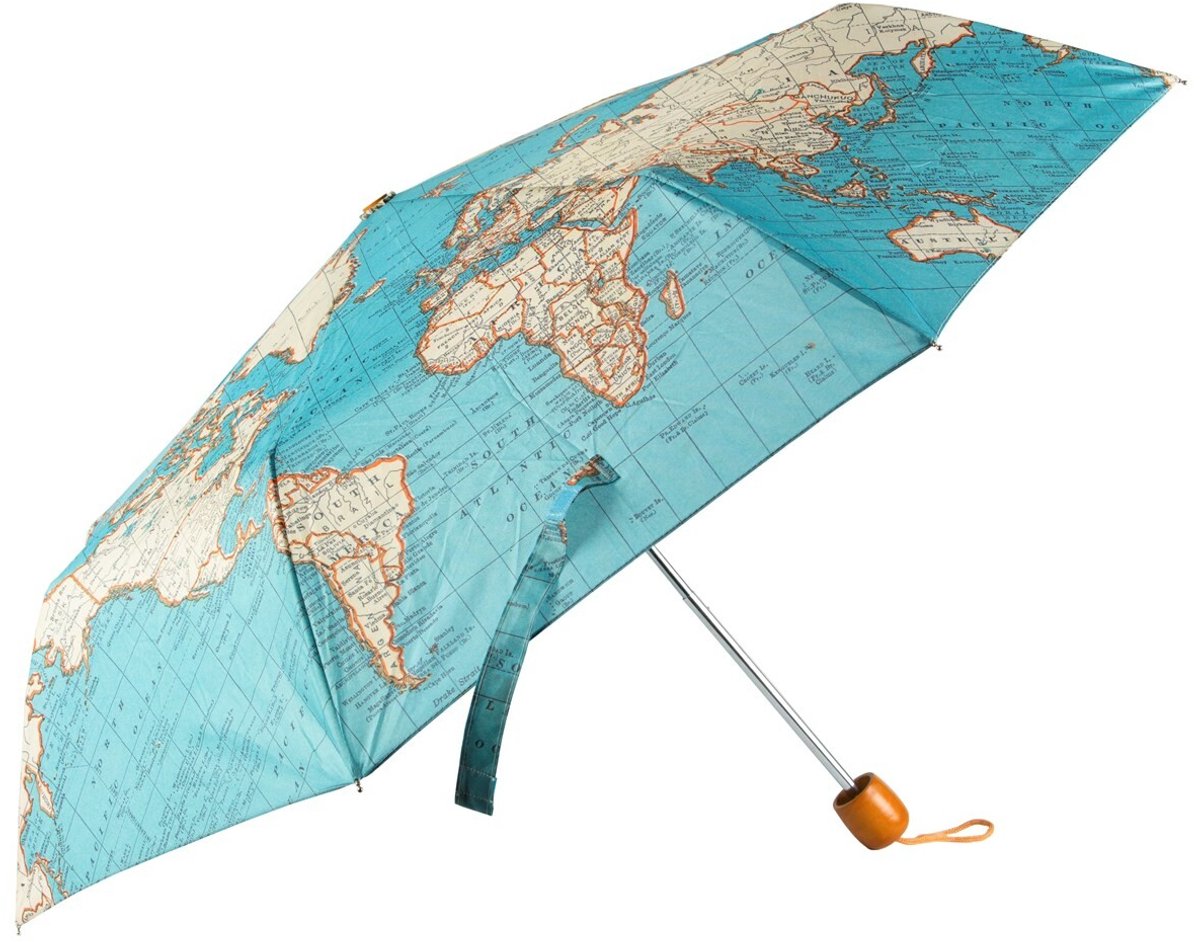 Paraguas mapamundi vintage Sass belle - paraguas plegable con mapamundi