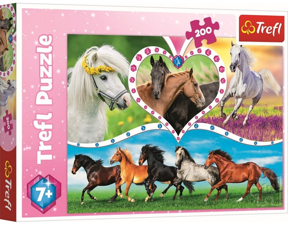 Trefl Puzzle Horses - Puzzle da 200 pezzi per bambini.