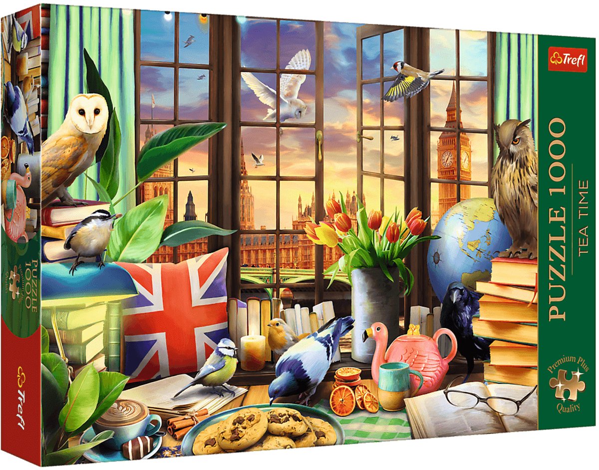 Puzzle Trefl Tea Time All Things British 1000 pezzi retrò.