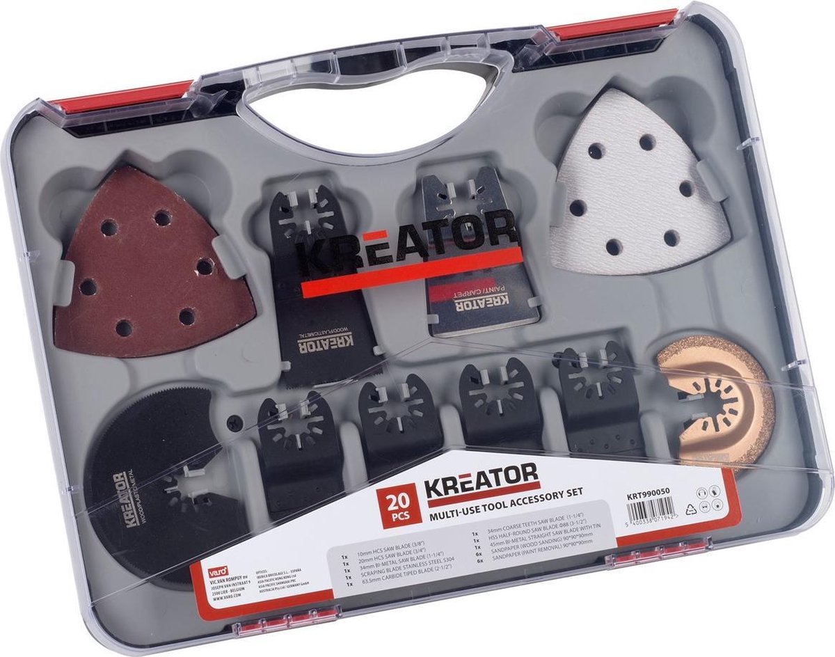 Set di accessori Kreator krt990050 multiutensile - oscillante -20 accessori