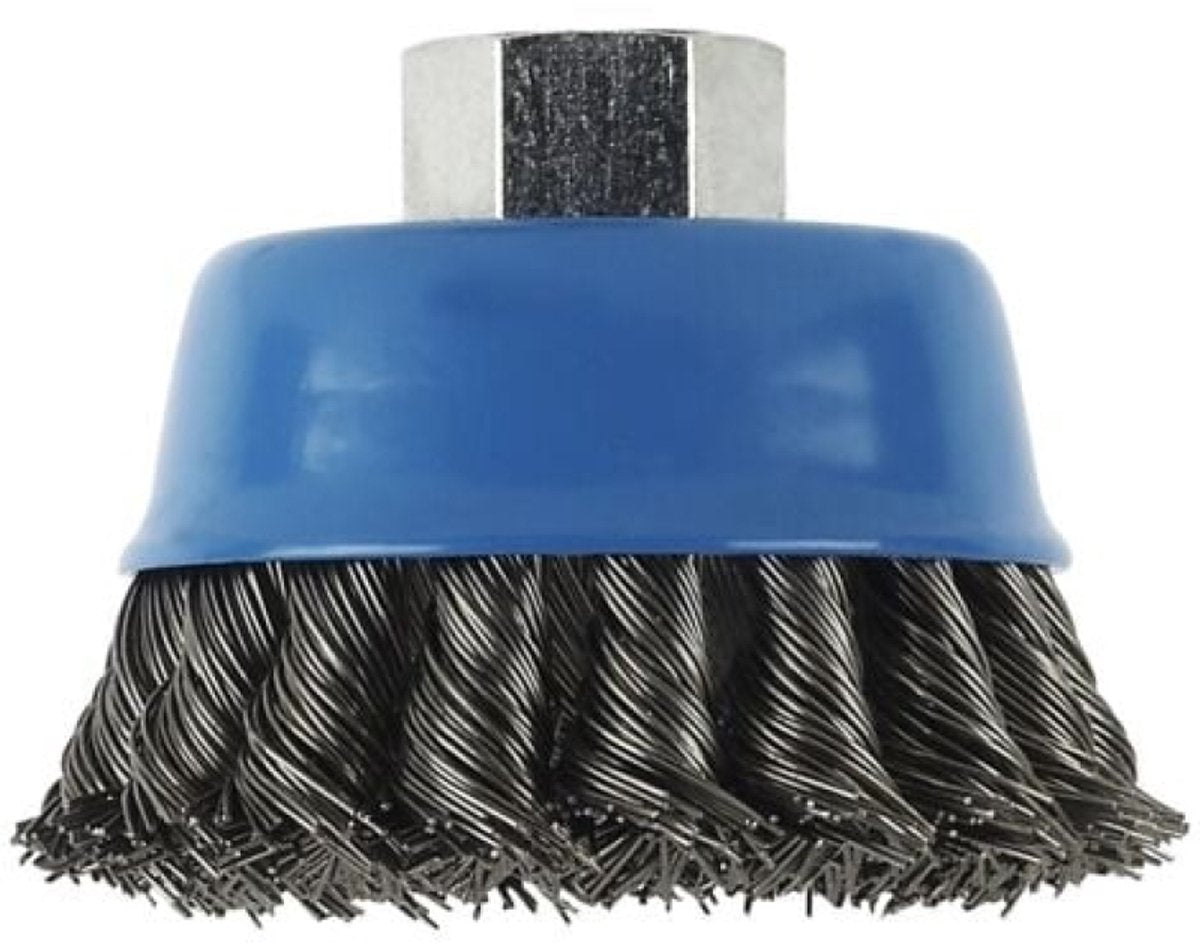 Bosch - cepillo de copa de acero para amoladoras angulares y rectas - alambre corrugado, latonado, 75 mm 75 mm, 0,5 mm, 12500 rpm