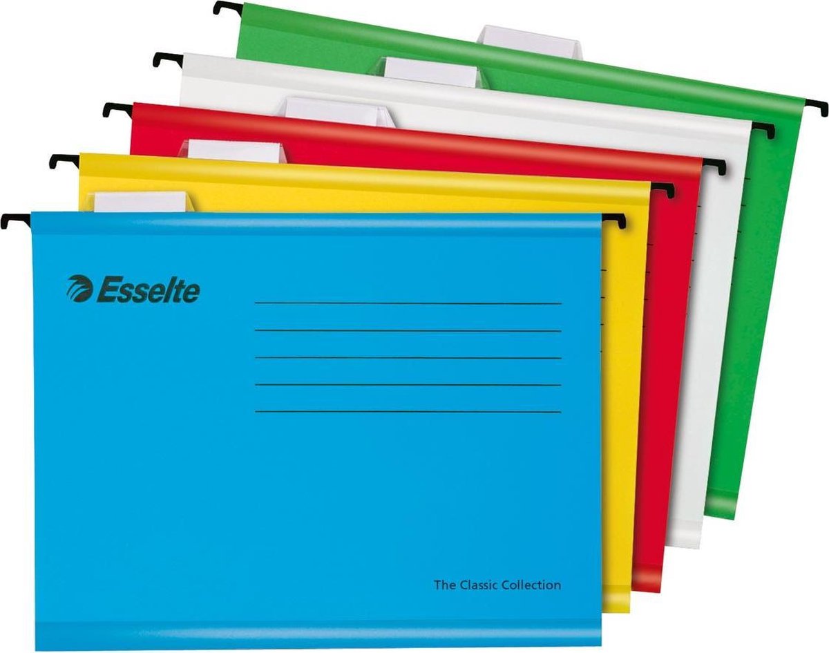 Esselte classic hangmap a4 - assorti - 10 stuks - voor thuiswerken - ideaal voor thuiskantoor