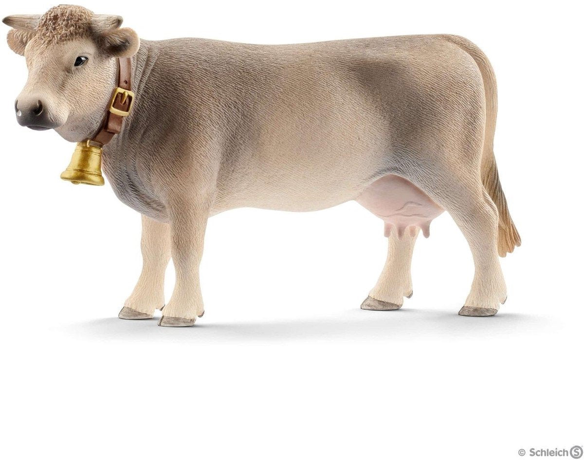 Schleich farm world braunvieh koe speelgoedfiguur - realistisch en gedetailleerd.