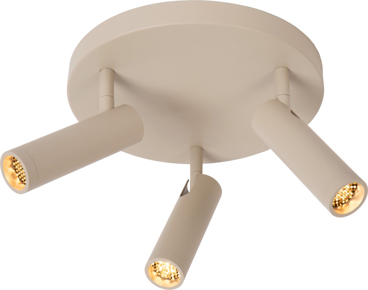 Lucide grado - faretto a soffitto (lampada da soffitto) - ø 25 cm - 3xgu10 (mr11) - tortora