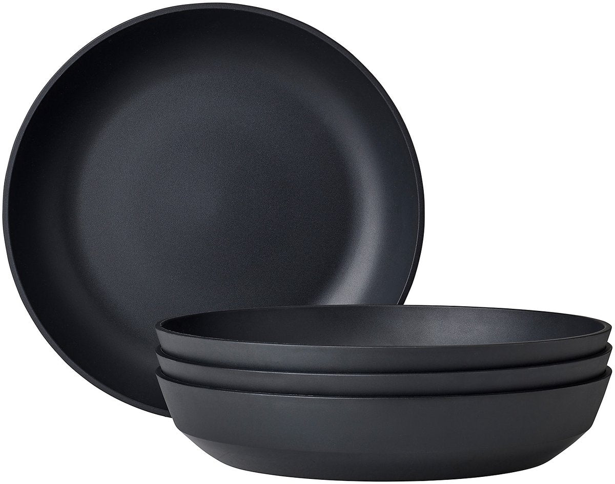 Mepal piatto fondo silueta - 4 pezzi - piatti piani - nero nordico
