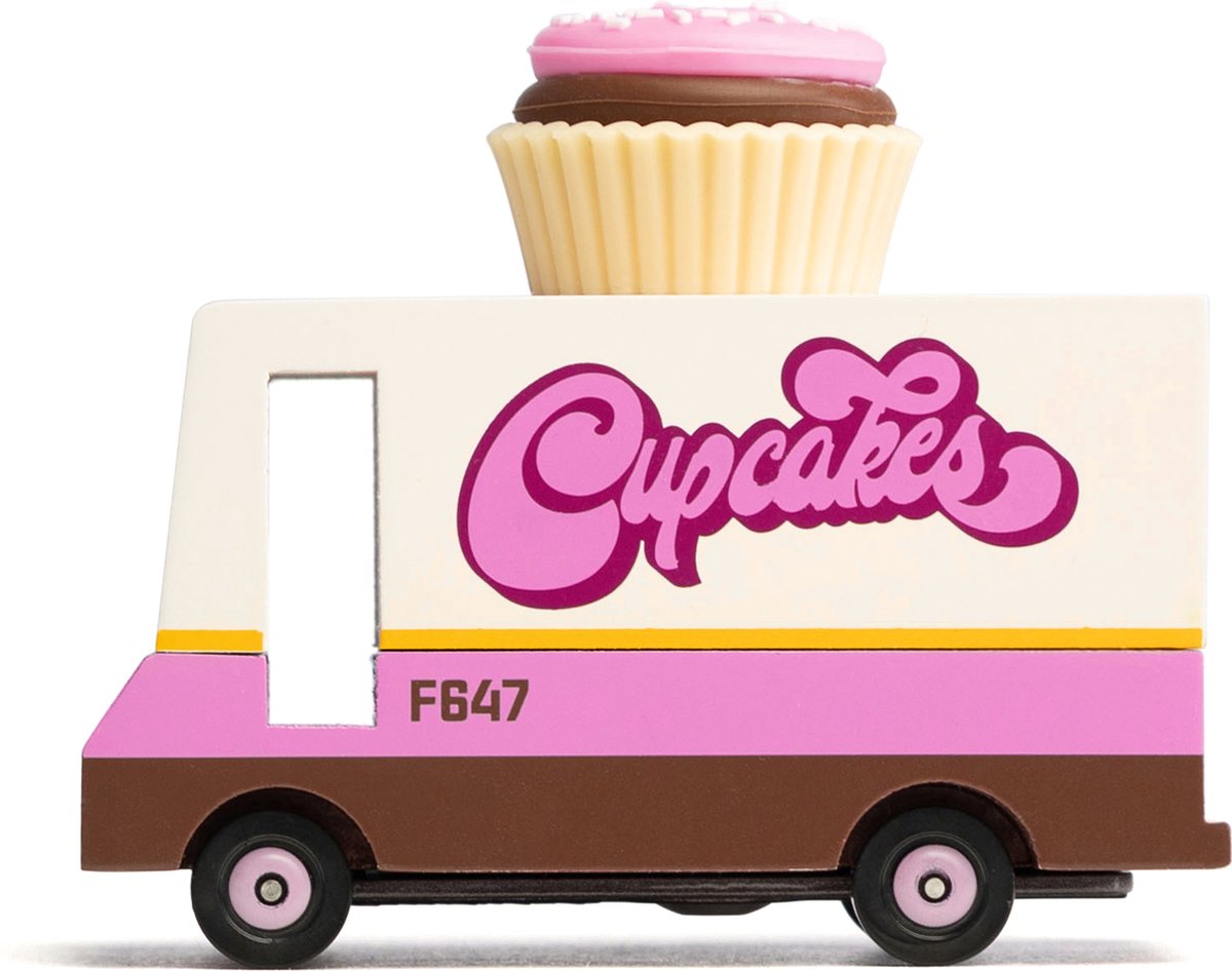 Candylab Candy Car Van Cupcake Van - Coche de juguete de madera.