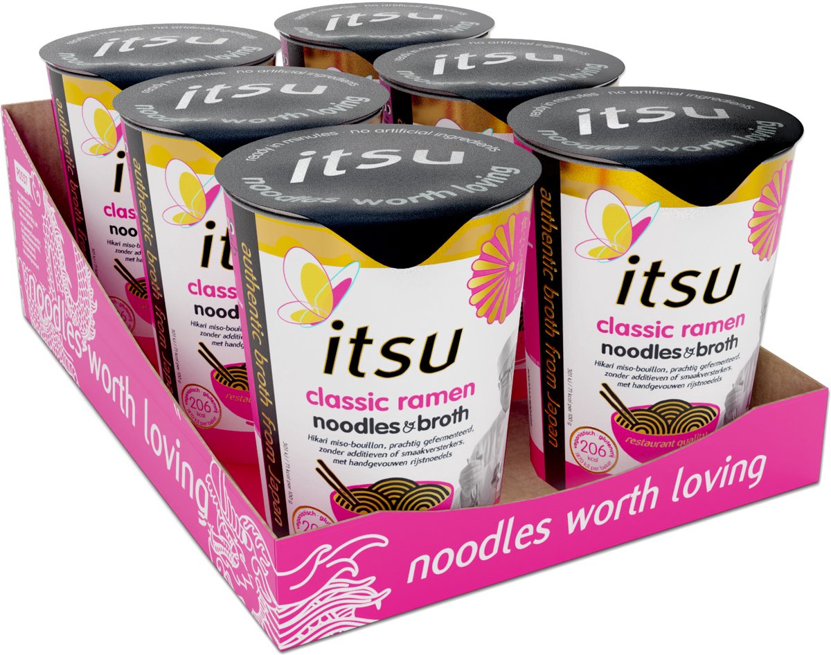 Tazza di noodle ramen classico Itsu 6 x 64 grammi