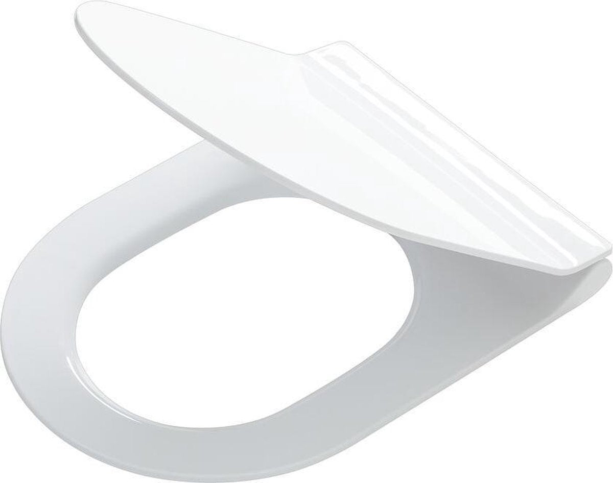 Tiger veiros - asiento de inodoro en forma de D - asiento de inodoro con tapa - cierre suave - función de fácil limpieza - termoplástico - blanco