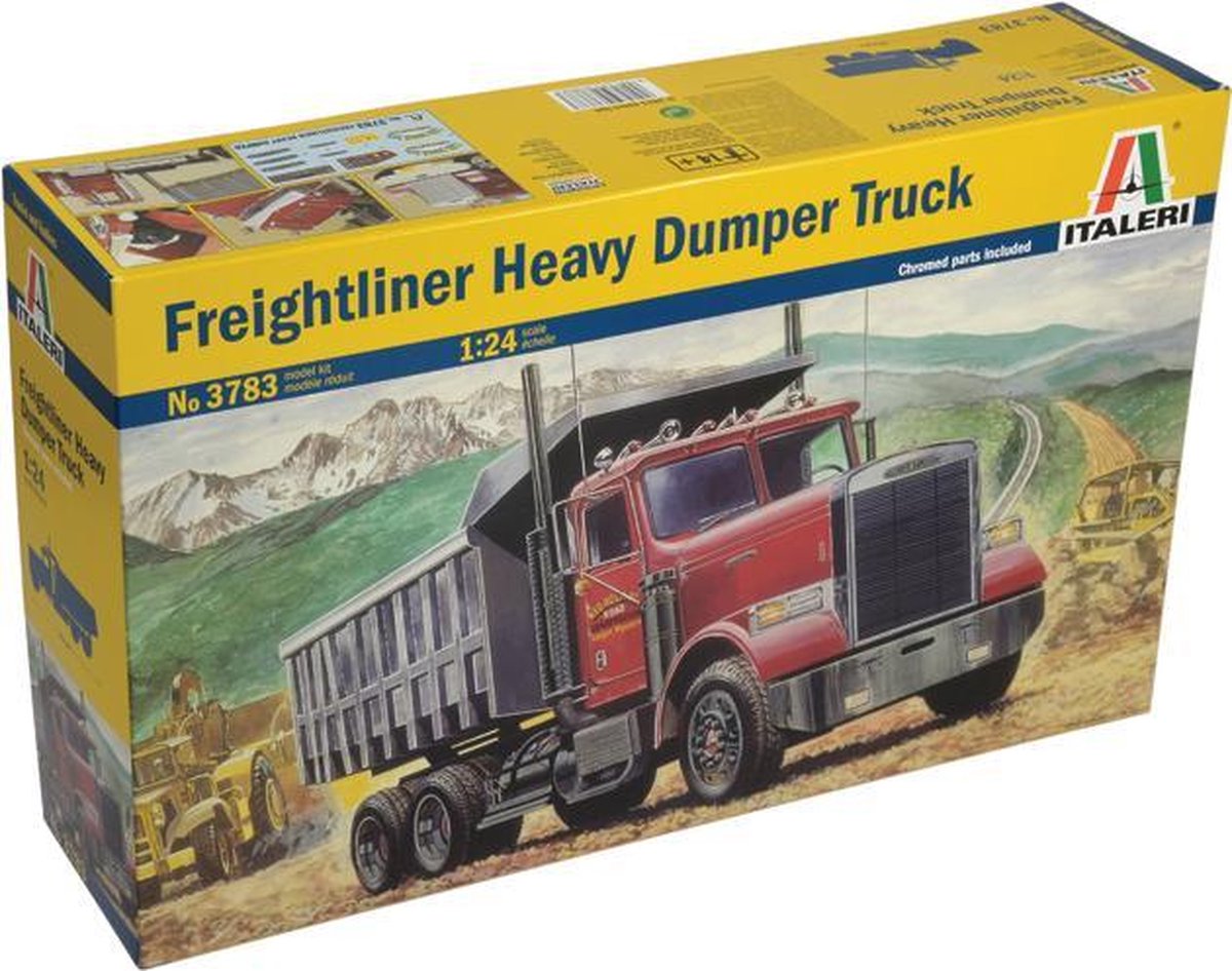 Italeri kit de construcción para maquetas de camiones - 3783 Freightliner camión volquete pesado de plástico - 1:24 - construcción modelo