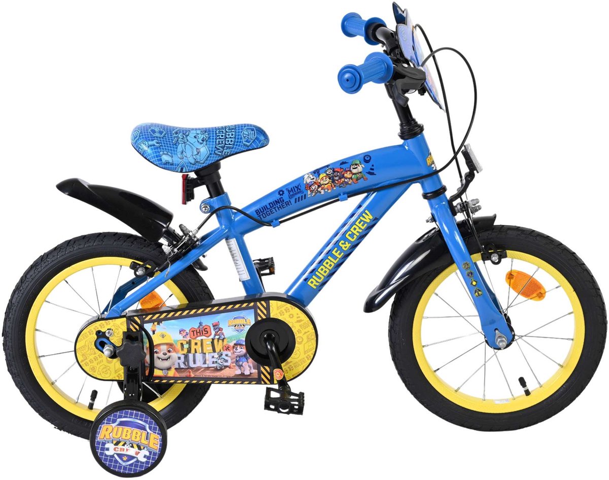 Bicicleta para niños Rubble Crew - niños - 14 pulgadas - azul - dos frenos de mano
