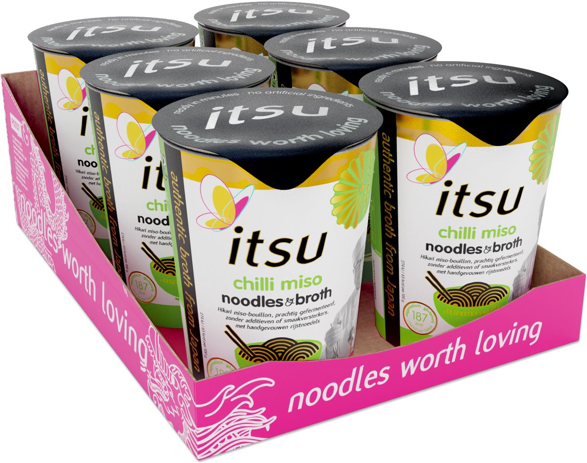 Coppa di noodle miso e peperoncino Itsu 65gr x6