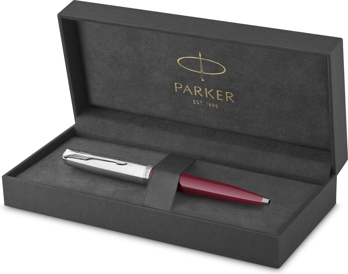 Bolígrafo Parker 51 | carcasa burdeos con acabado cromado | punta media con recarga de tinta negra | embalaje de regalo