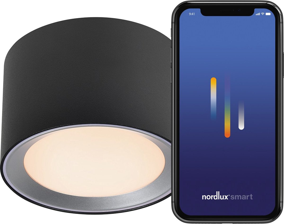Nordlux landon-smart-2700 6500k-ip44-nero