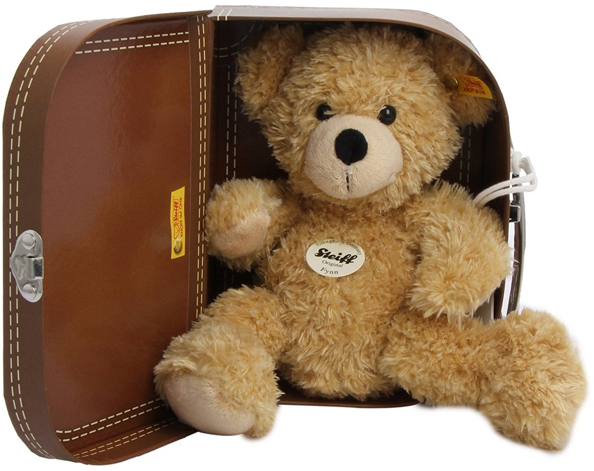 Steiff 111471 - orsacchiotto Fynn in valigia - beige - 28 cm