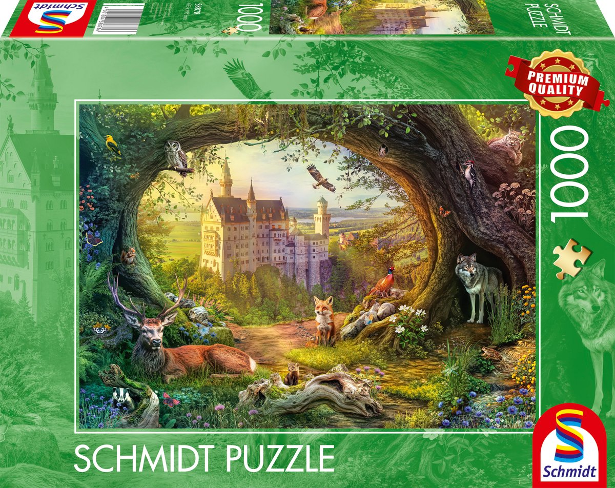 Schmidt - puzzle - castello da favola nelle incantevoli foreste - 1000 pezzi - adulti - da 12 anni