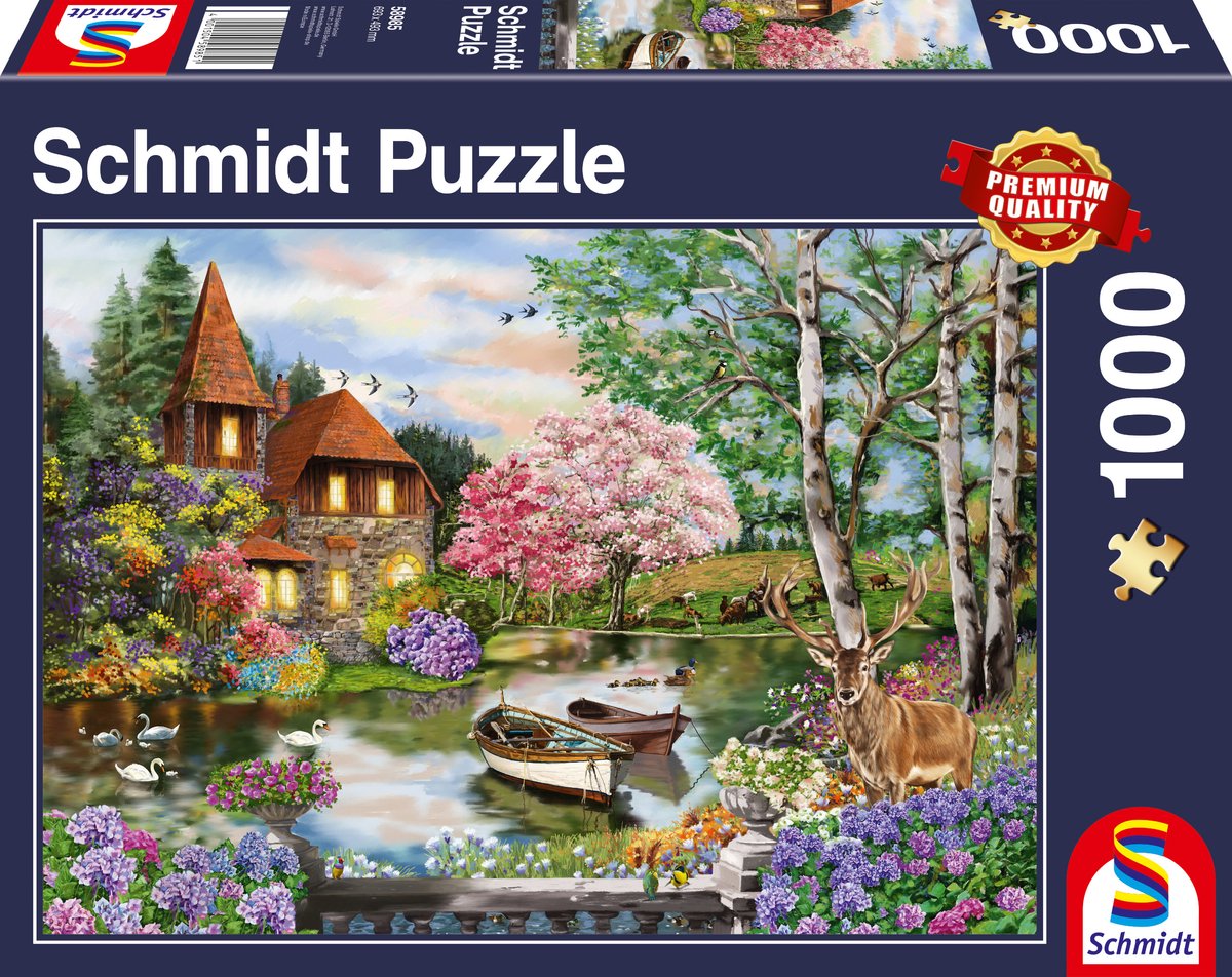 Schmidt - puzzle - casa sul lago - 1000 pezzi - adulti - dai 12 anni
