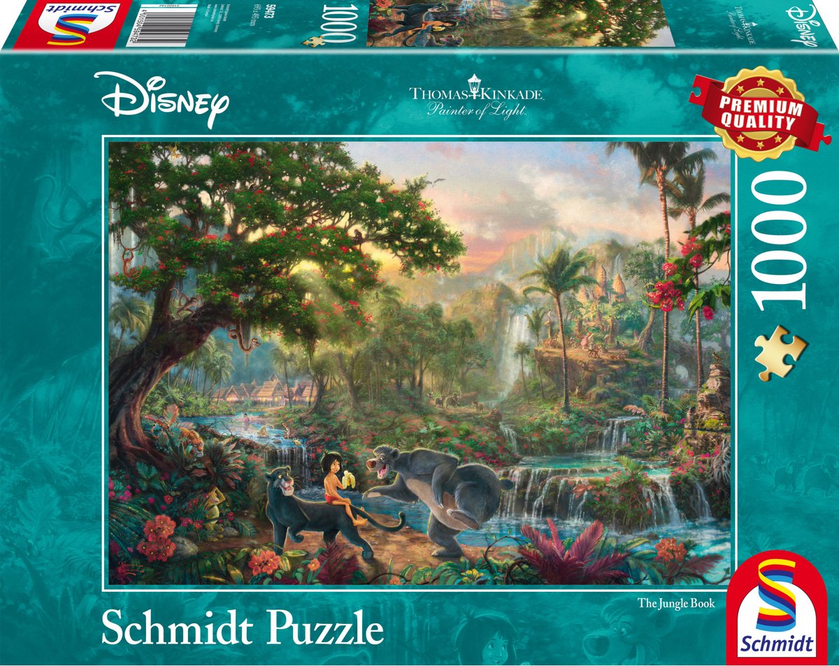 Schmidt - puzzle - disney, il libro della giungla - thomas kinkade studios - 1000 pezzi - adulti - dai 12 anni