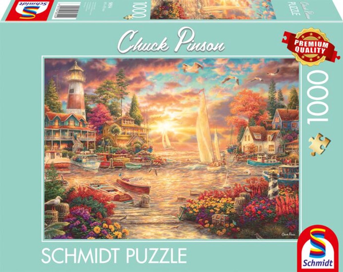 999games schmidt puzzel - chuck pinson, lakeside morning, 1000 stukjes