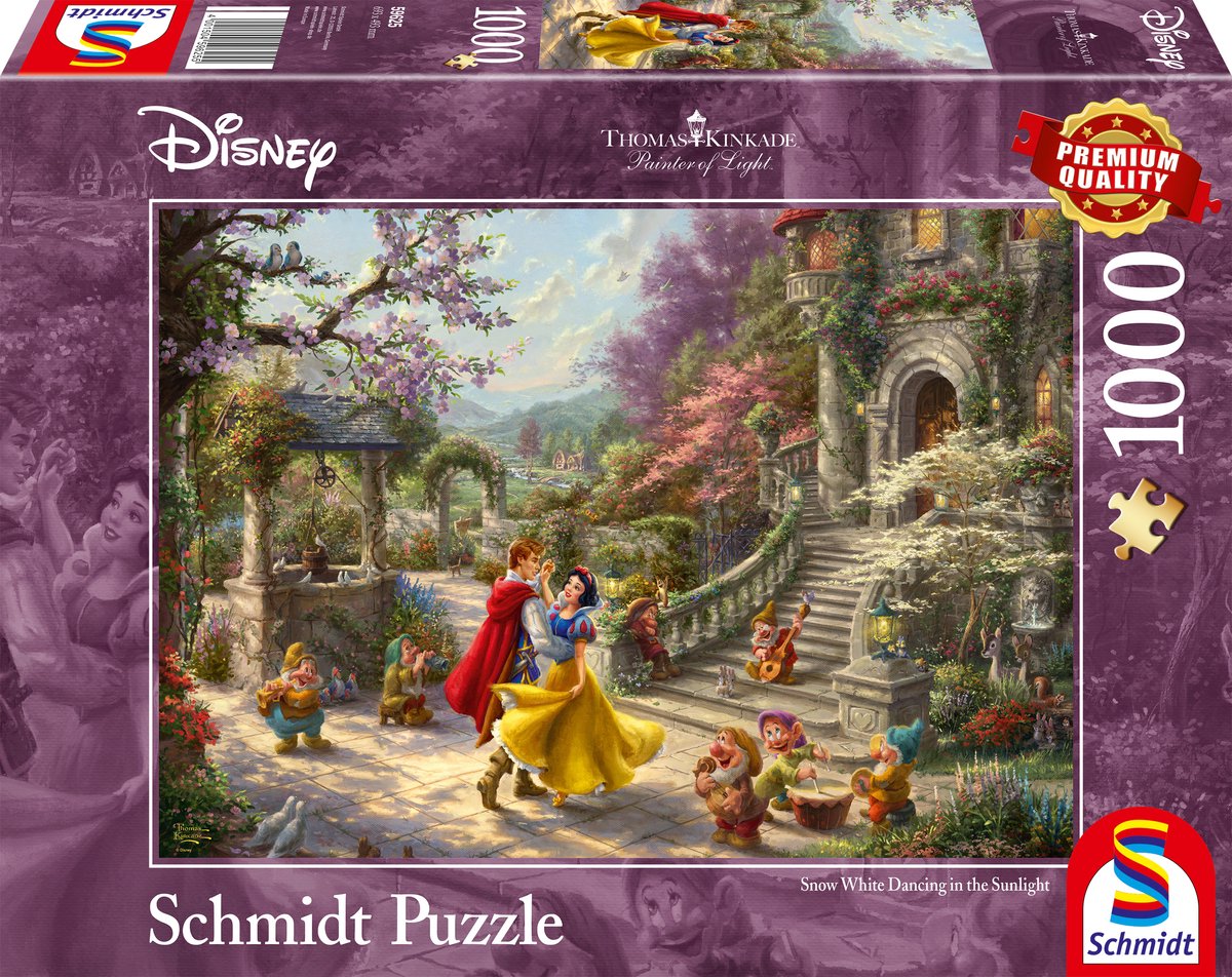 Schmidt - legpuzzel - disney, sneeuwwitje, dans met de prins - thomas kinkade studios - 1000 stukjes - volwassenen - vanaf 12 jaar