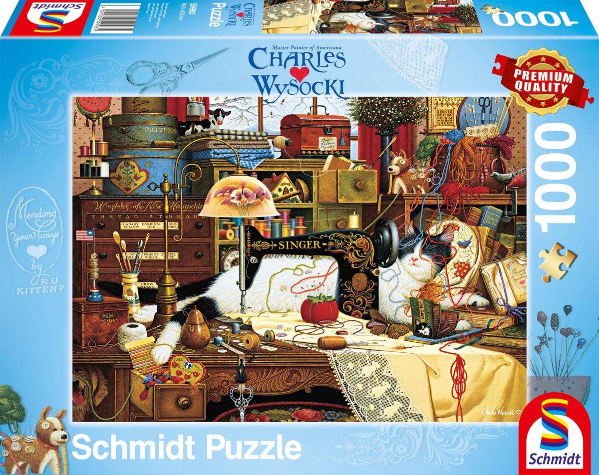 Schmidt - puzzle - maggie, il caos - charles wysocki - 1000 pezzi - adulti - dai 12 anni