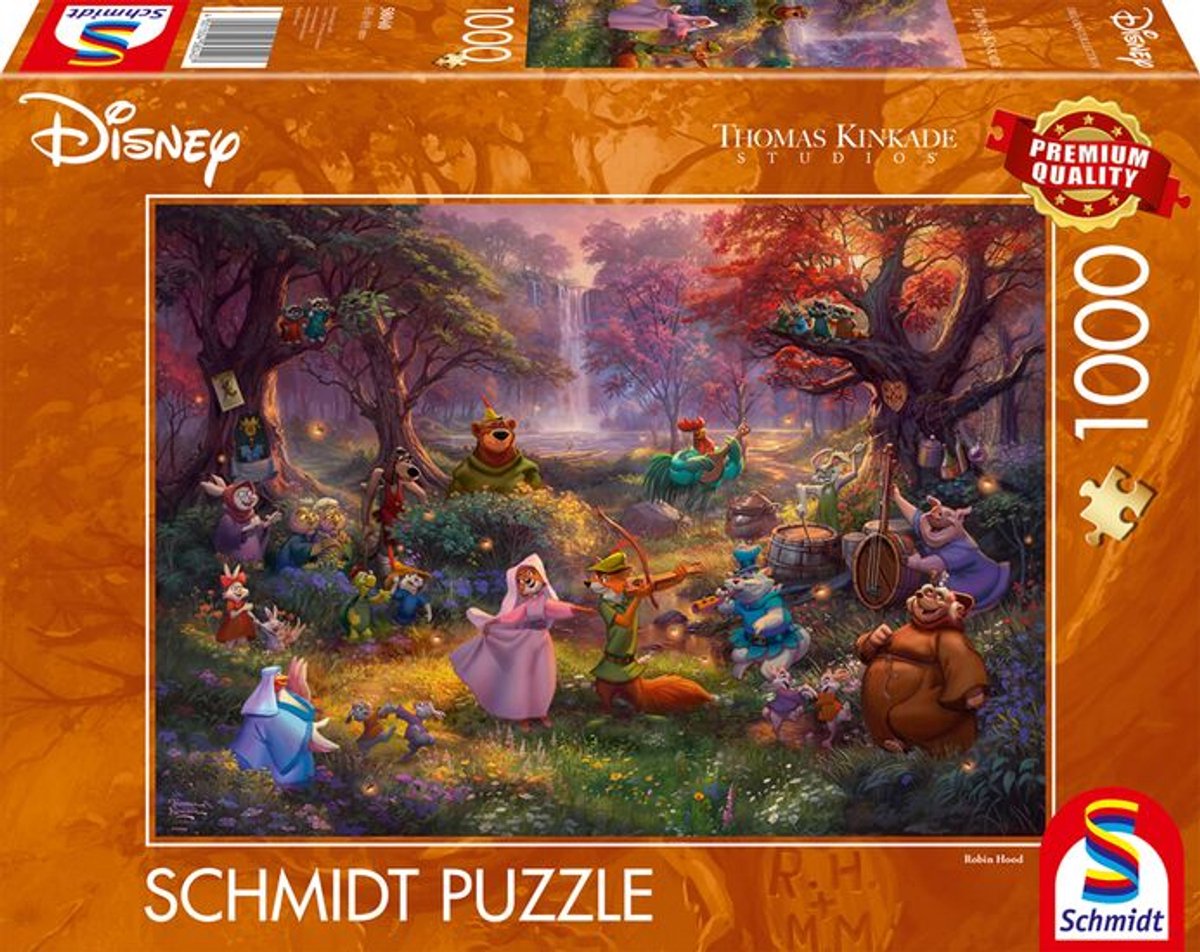 Puzzle Schmidt Disney Robin Hood 1000 pezzi cartone animato.