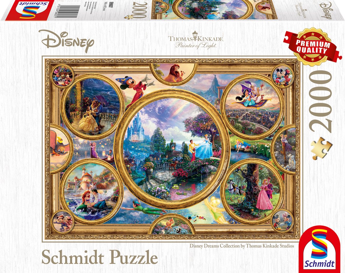 Schmidt - legpuzzel - disney, dreams collection - thomas kinkade studios - 2000 stukjes - volwassenen - vanaf 14 jaar