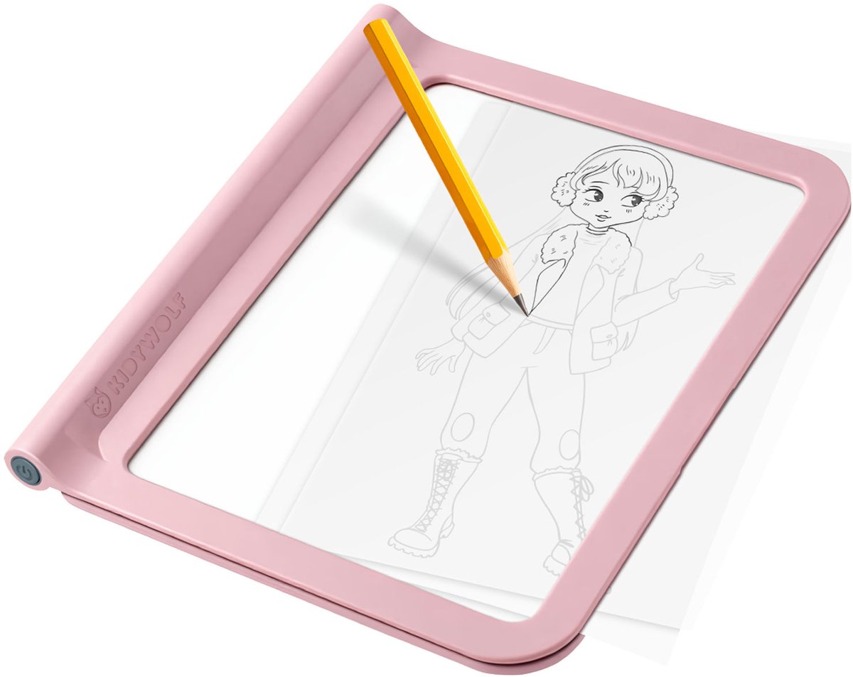 Kidywolf kidydraw-pro a4 mesa de luz 2 en 1 rosa