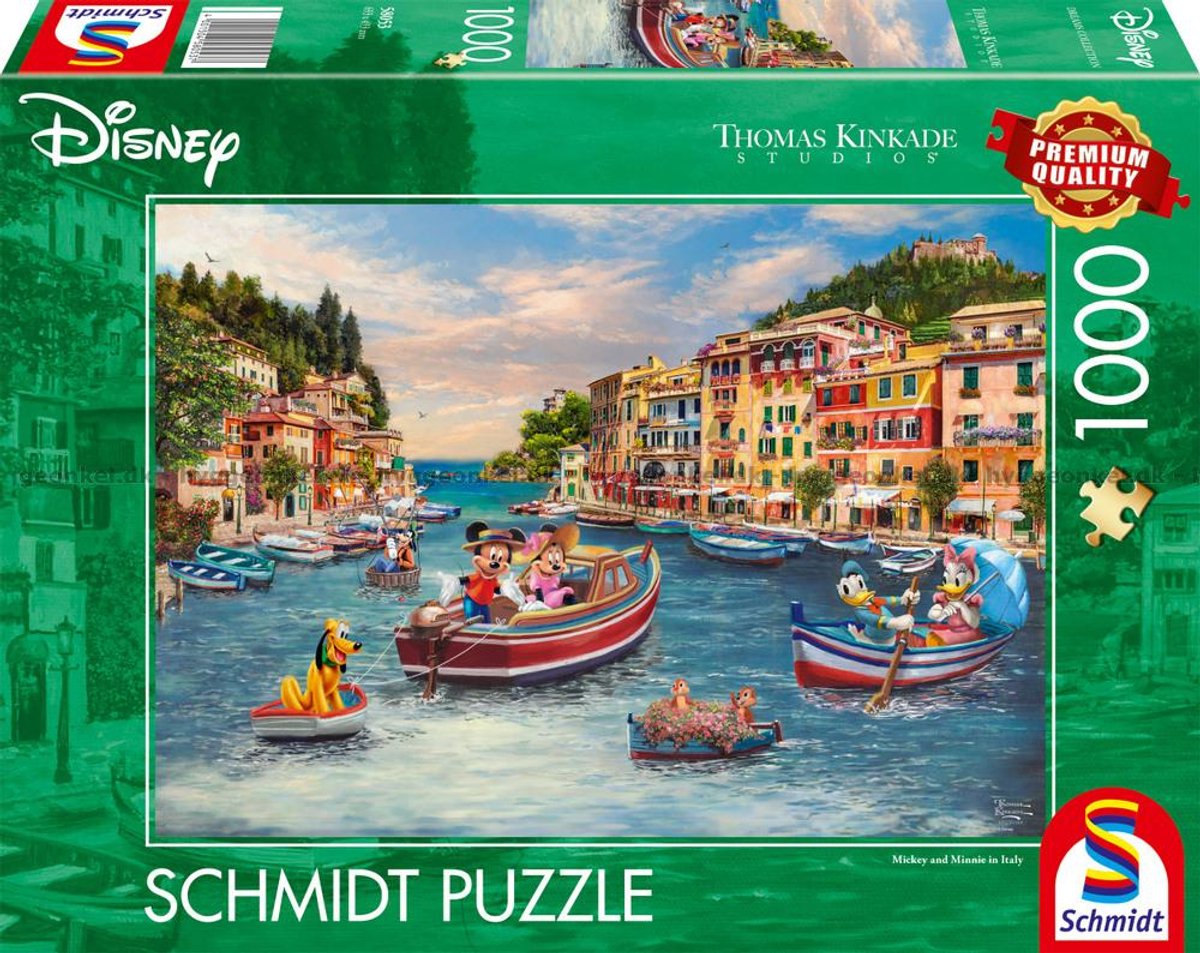 Schmidt play - thomas kinkade studios - disney topolino e minnie in italia, 1000 pezzi