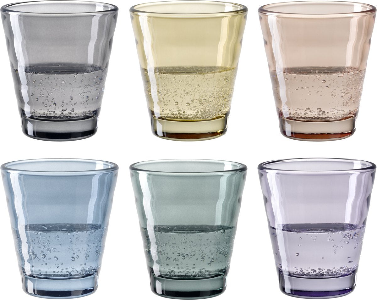 Bicchieri da succo Leonardo verso 210ml assortiti - set 6