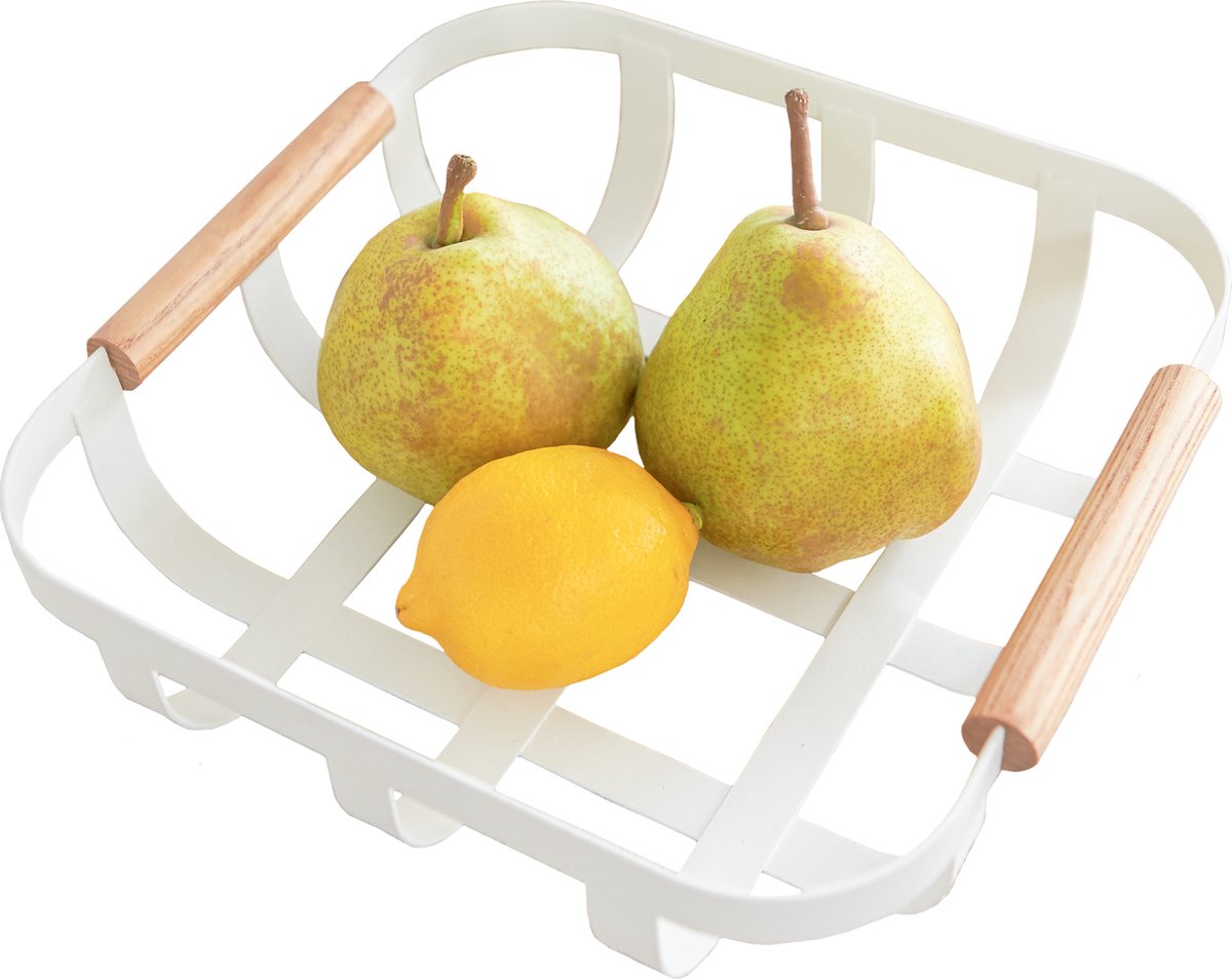 Cesta de frutas Yamazaki - tosca - blanco