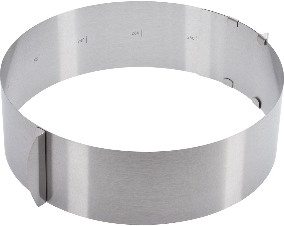 Anillo para tarta Westmark, extra alto, ø 16-30 cm variable, acero inoxidable, plata, 31312260