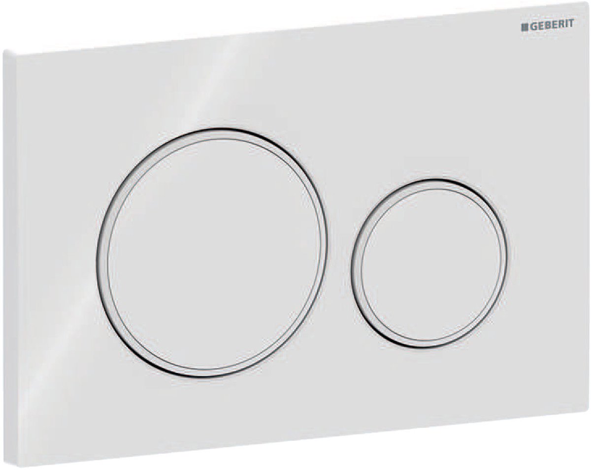 Panel de control Geberit sigma20 - empotrado de 2 botones - botones redondos - blanco blanco mate