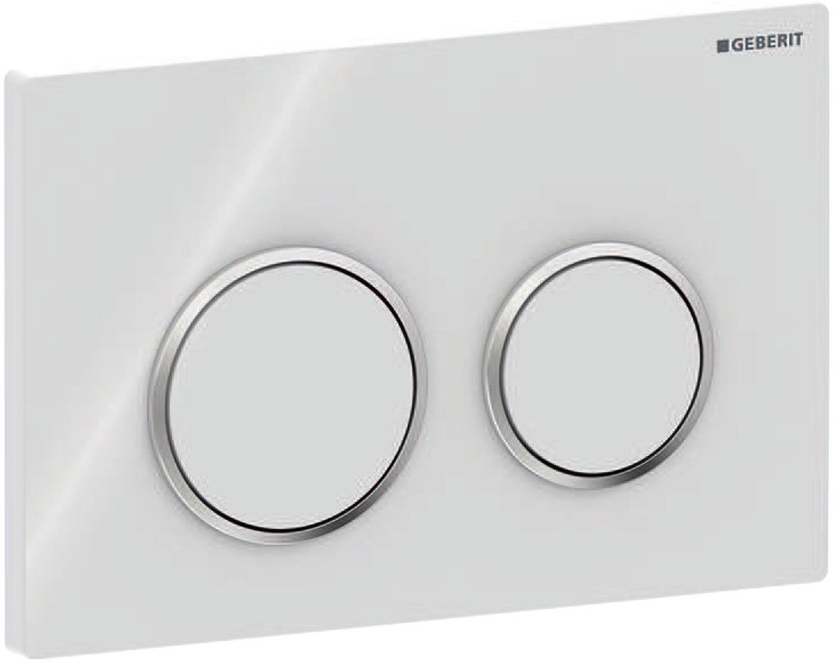 Placa de control Geberit omega20 - empotrar 2 botones - redonda - blanco cromo brillo blanco